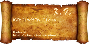 Kálmán Ilona névjegykártya